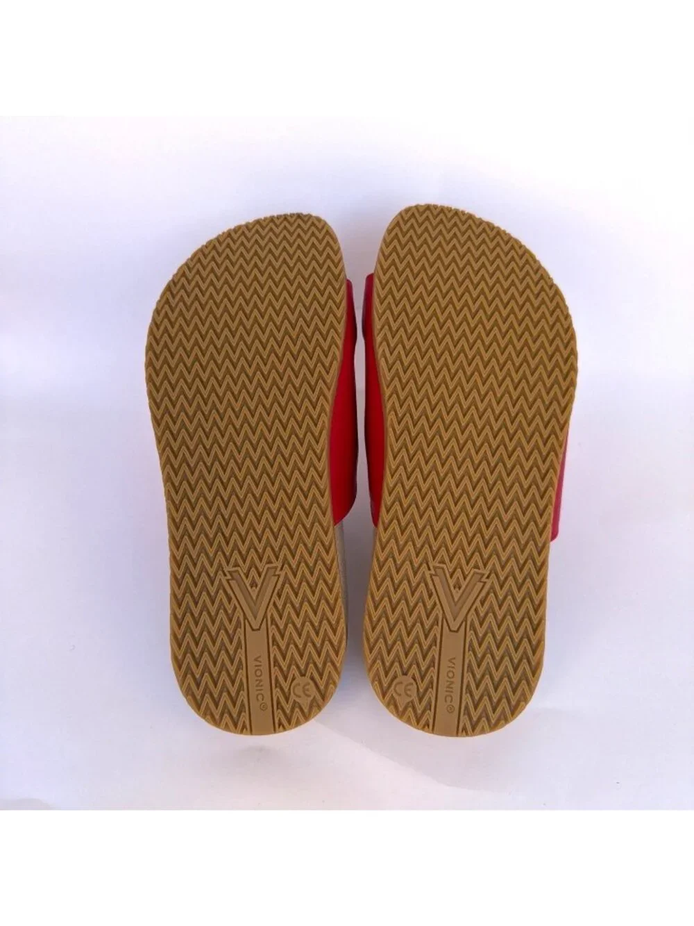 Vionic Elara Sandals Red Leather Women Slides Size 9.5 - Picture 6 of 7